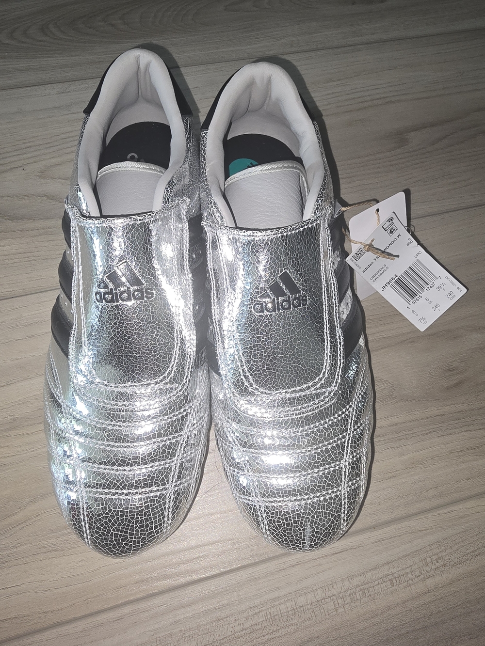 Adidas Taewondo Metallic Silver Slip-On Sneakers